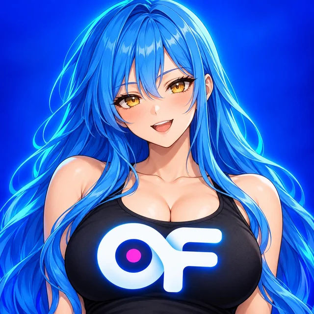 Ofelia, the blue-haired Orgasm Factory mascot